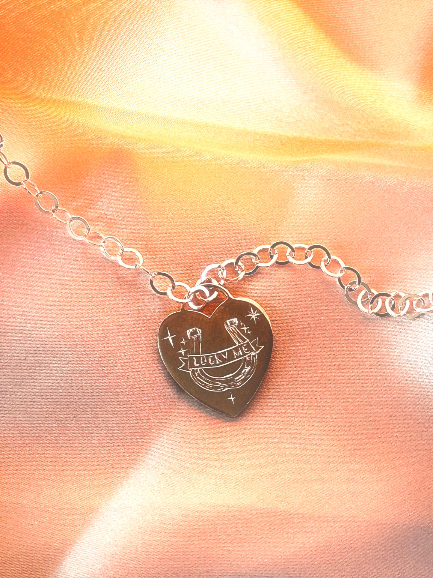 'Lucky Me' Silver Heart Necklace