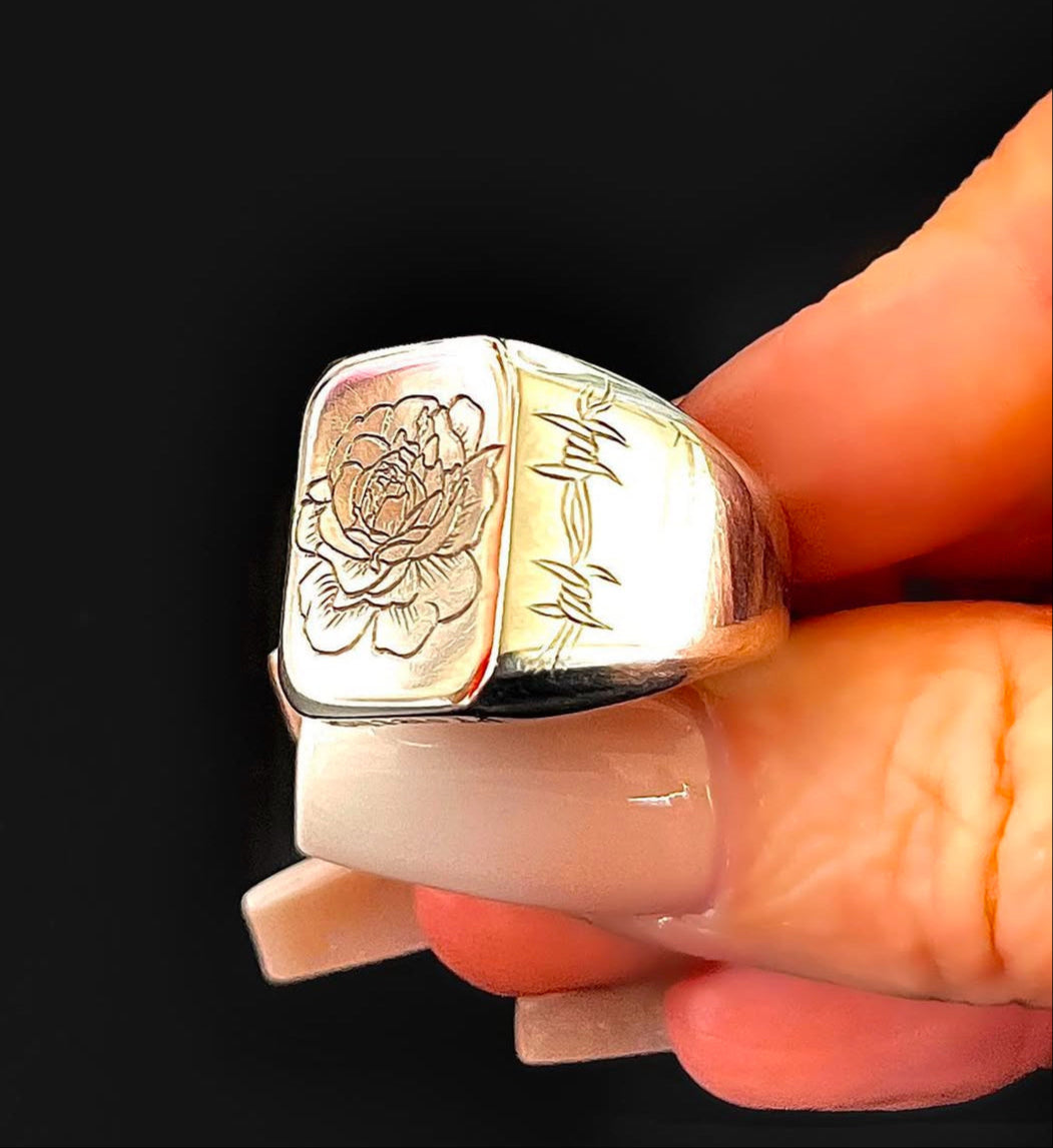 Divine Protection' Silver Signet Ring