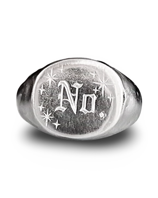 The 'No.' Silver Signet Ring