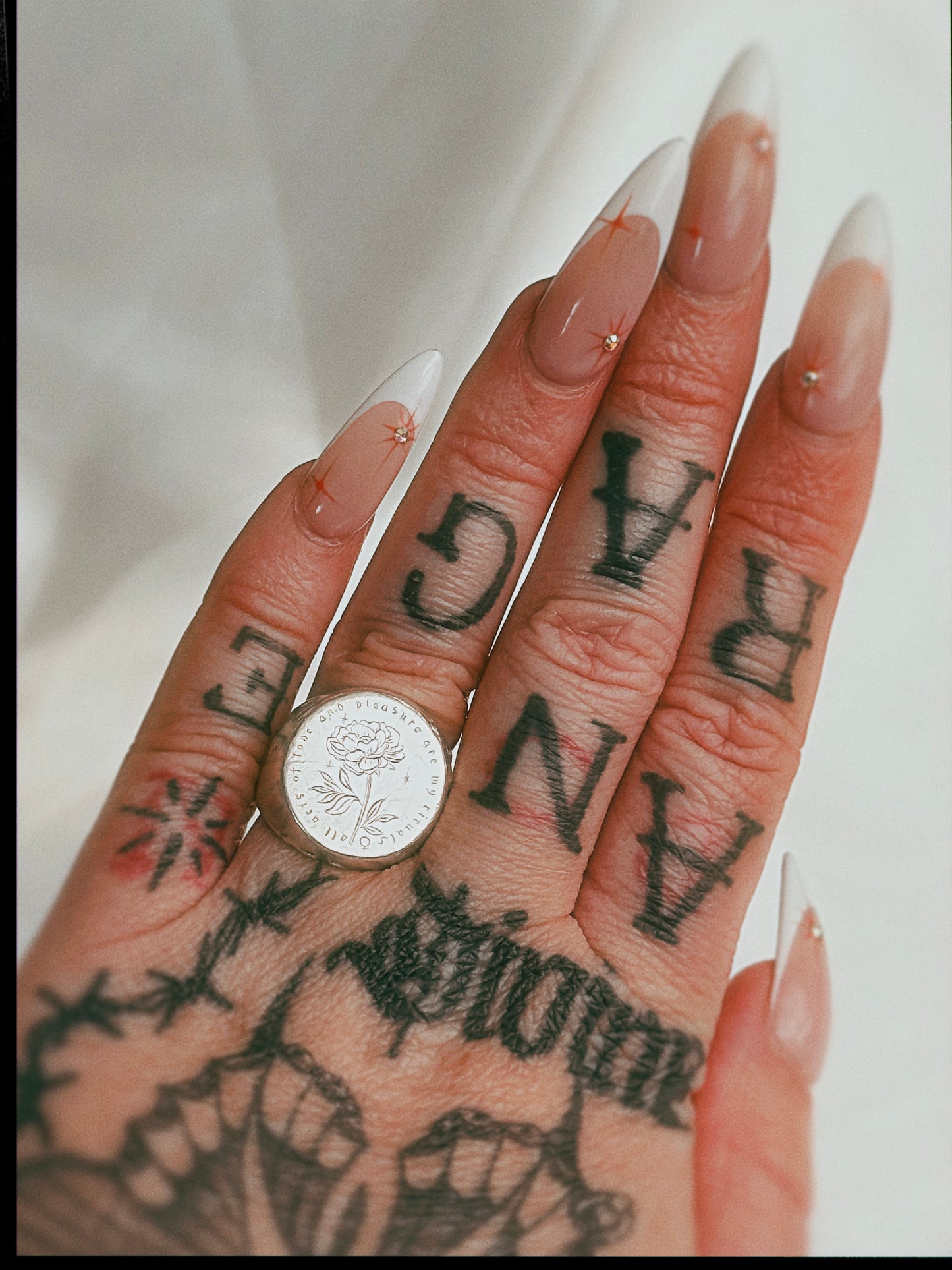 'Love and Pleasure' Silver Signet Ring