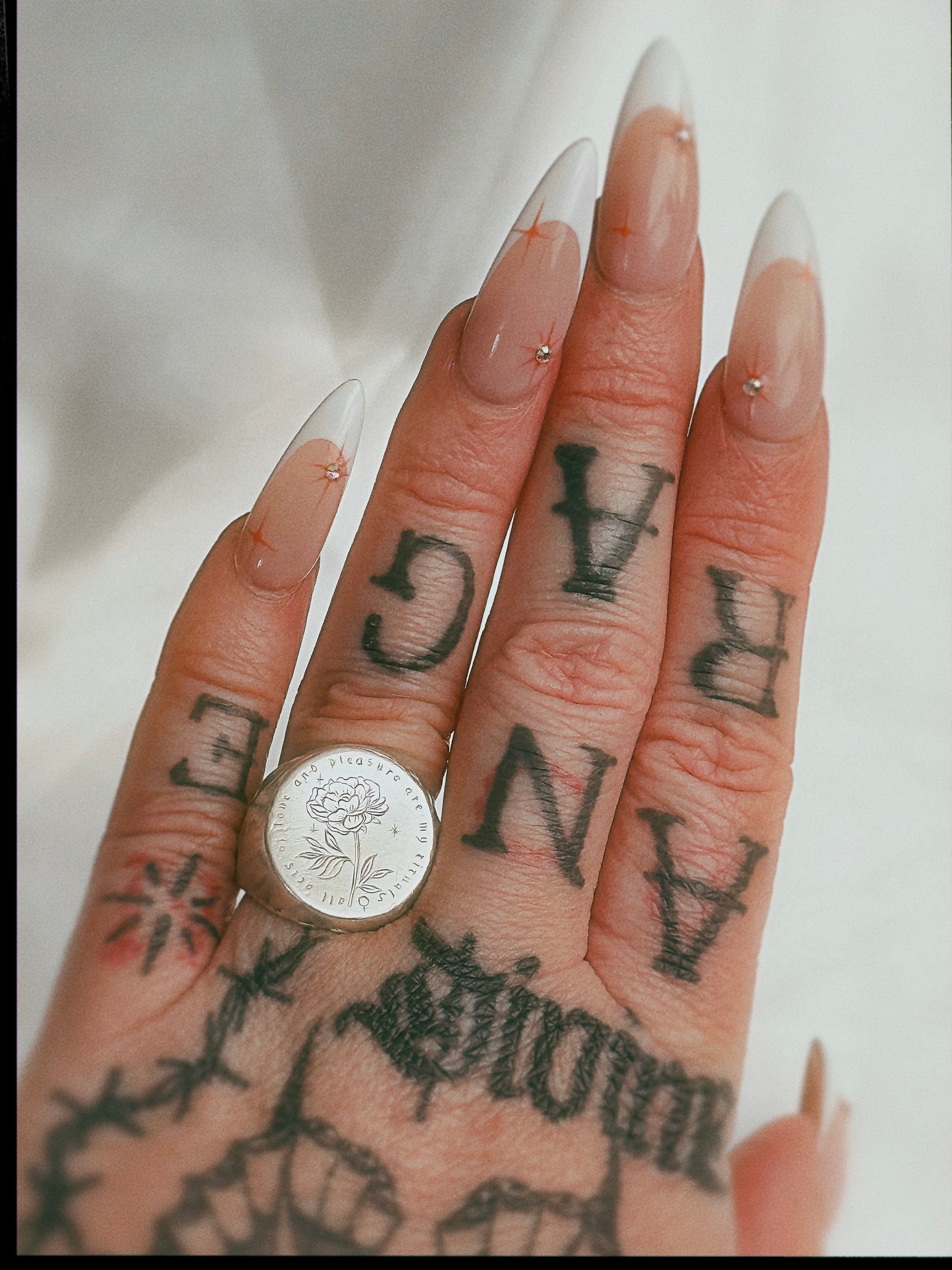 'Love and Pleasure' Silver Signet Ring