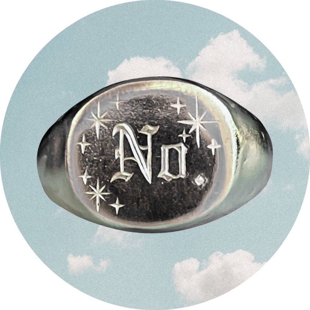 The 'No.' Silver Signet Ring