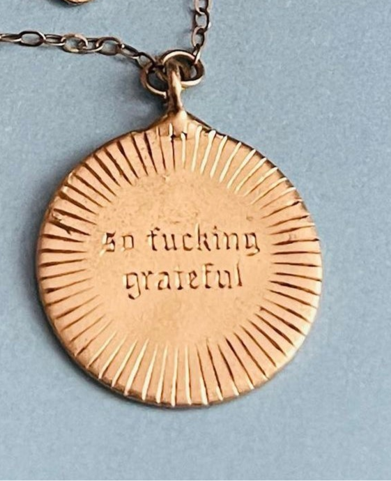 'So f#cking grateful' Double-Sided Necklace