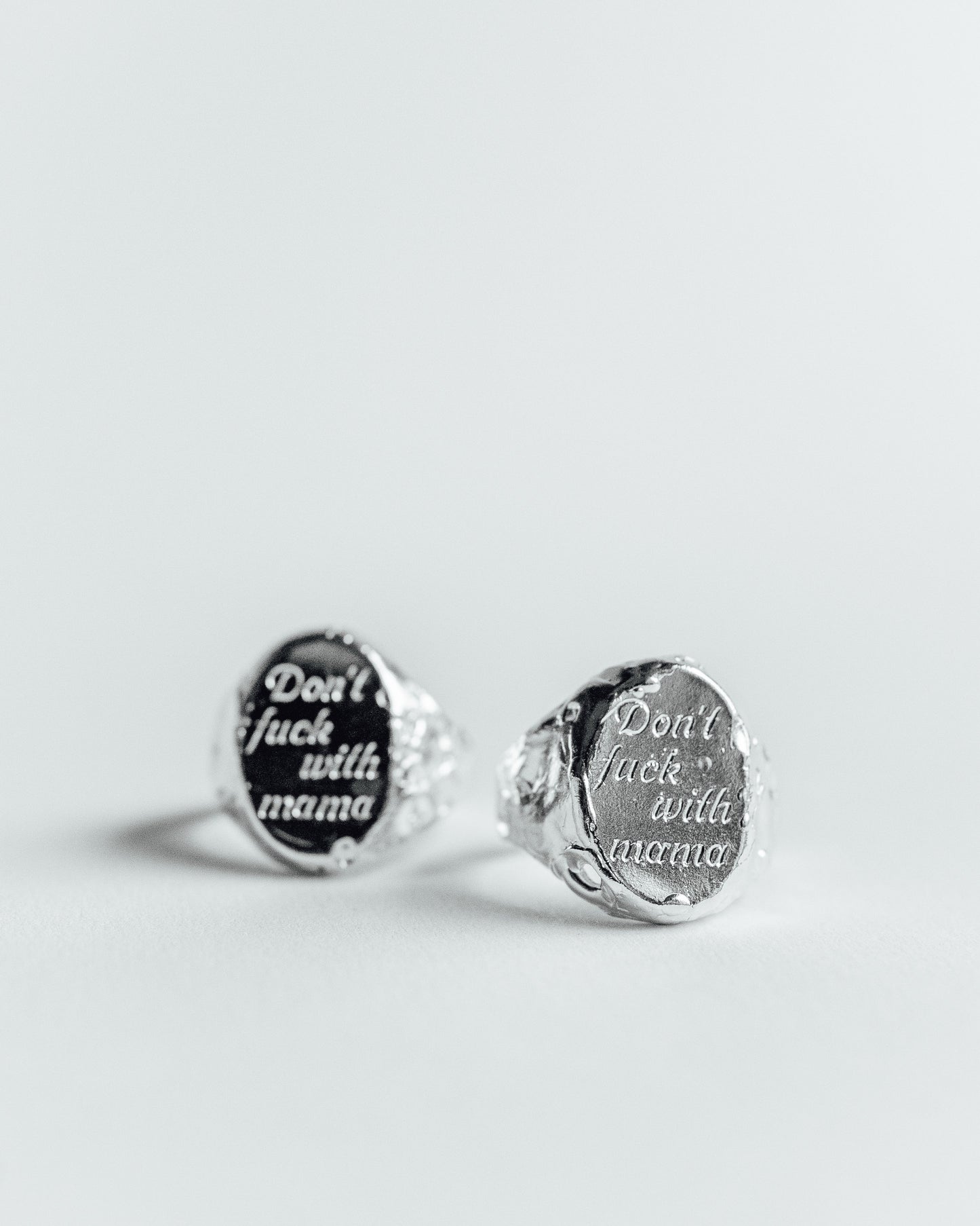 'Don't F*ck With Mama' Silver Signet Ring