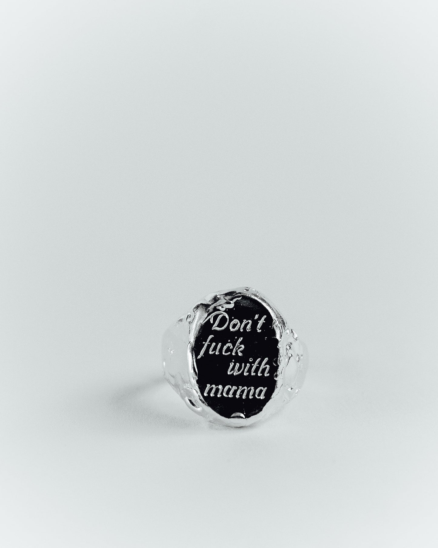 'Don't F*ck With Mama' Silver Signet Ring